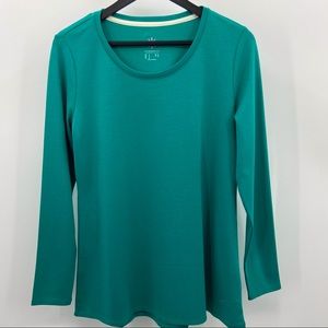 Isaac Mizrahi Live Turquoise Long Sleeve Tunic Top